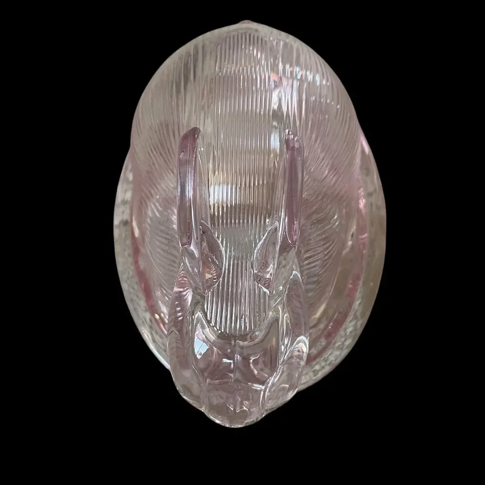 Bunny Boulevard Pink Glass Bunny Candy Jar Posh Easter Spring Decor NEW